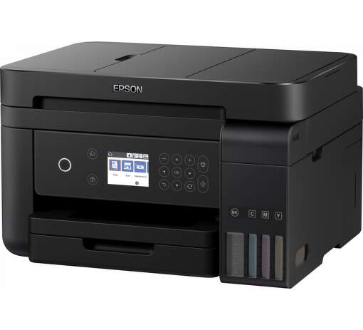 Epson multifunkčná tlačiareň s dotykovým displejom a zásuvkou na tonery.