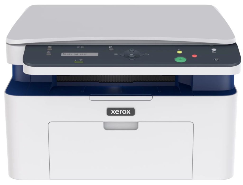 Tlačiareň Xerox s moderným dizajnom a ovládacím panelom.