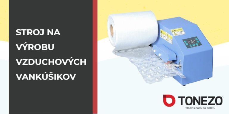 Stroj na výrobu vzduchových vankúšikov s rolkou plastu.